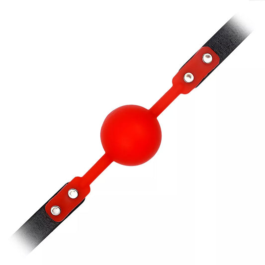 Love in Leather Red Faux Leather Gag with Silicone Ball