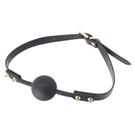 Love in Leather Faux Leather Studded Gag with Silicone Ball