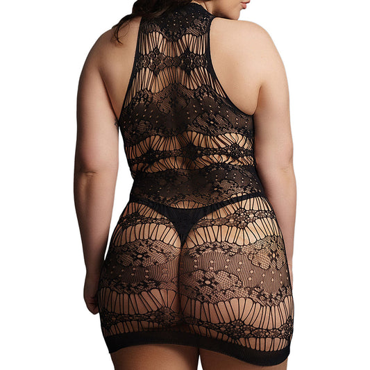 Le Desir Criss Cross Neck Mini Dress - Black Queen Size