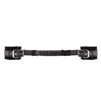 Ouch Black & White Bonded Leather Wrist Cuffs with Adjustable Straps