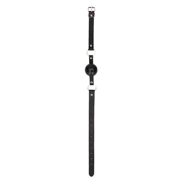 Ouch Black & White Breathable Ball Gag With Leather Strap
