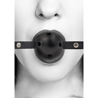 Ouch Black & White Breathable Ball Gag With Leather Strap