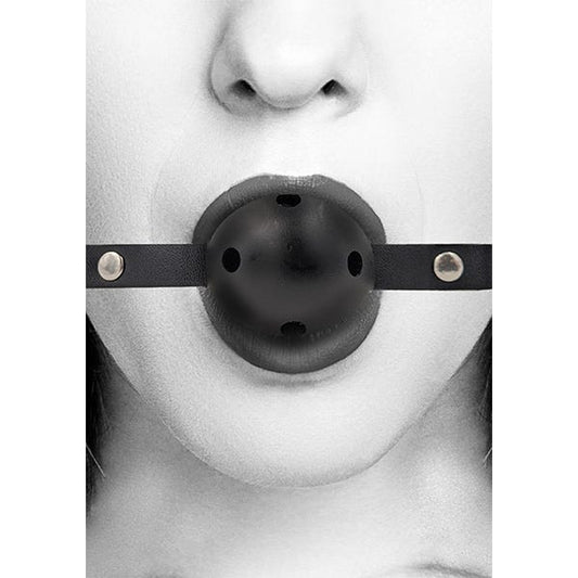 Ouch Black & White Breathable Ball Gag With Leather Strap