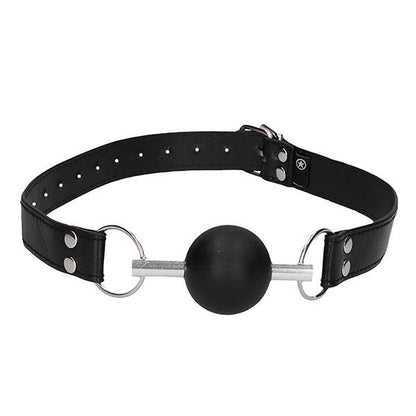 Ouch Black & White Solid Ball Gag Leather Straps