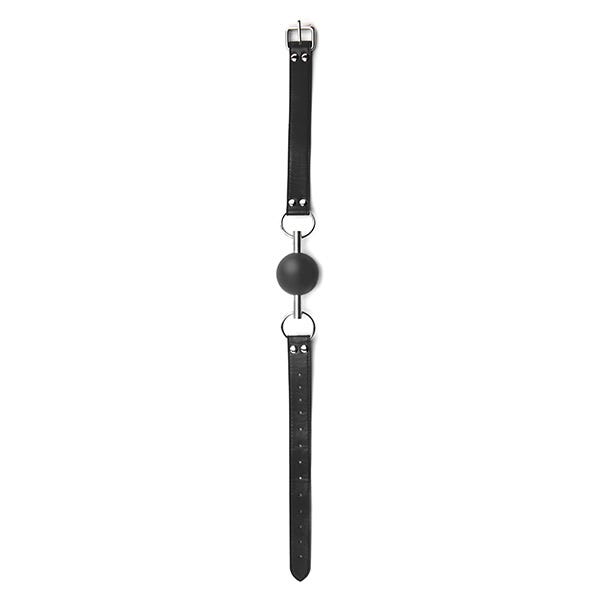 Ouch Black & White Solid Ball Gag Leather Straps