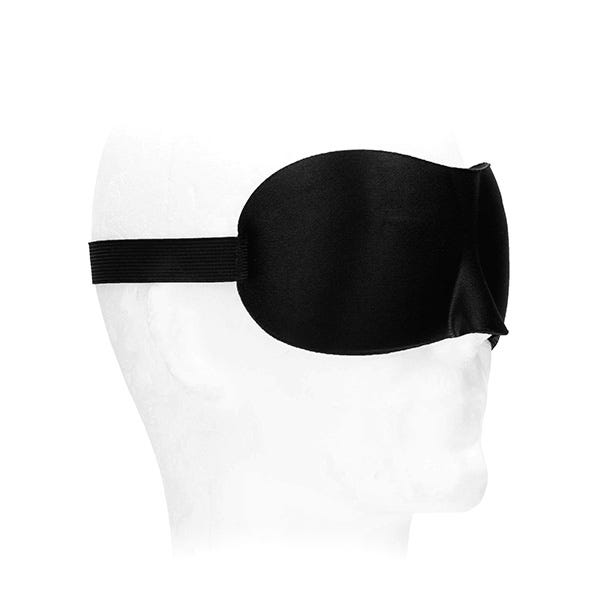 Ouch Black & White Satin Curvy Eye Mask