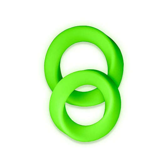 Ouch! Glow In The Dark Cock Ring 2-Piece Set