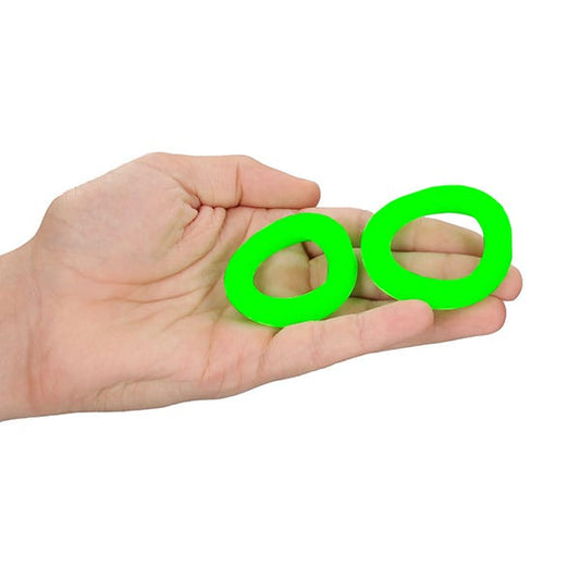 Ouch! Glow In The Dark Cock Ring 2-Piece Set