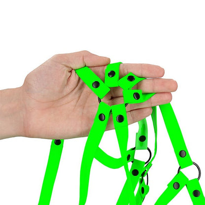 Ouch! Glow In The Dark Bonded Leather Lingerie-Style Body Harness