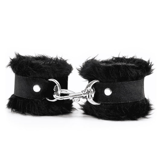 Love in Leather Soft Fluffy Fleece Cuffs