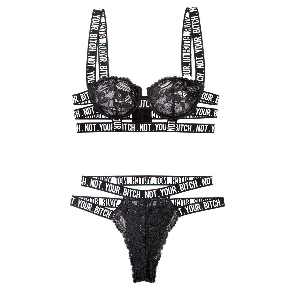 Fantasy Lingerie Vibes Not Your Bitch Lace Bra & Panty Set