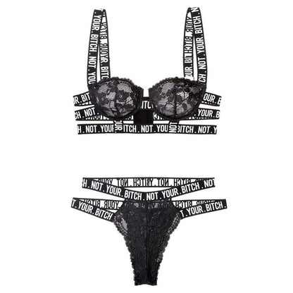 Fantasy Lingerie Vibes Not Your Bitch Lace Bra & Panty Set