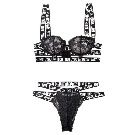 Fantasy Lingerie Vibes Not Your Bitch Lace Bra & Panty Set