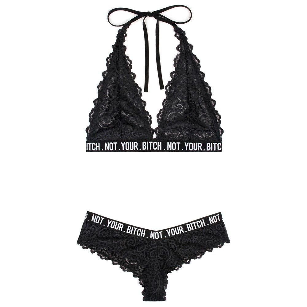 Fantasy Lingerie Vibes Not Your Bitch Bra & Panty Set