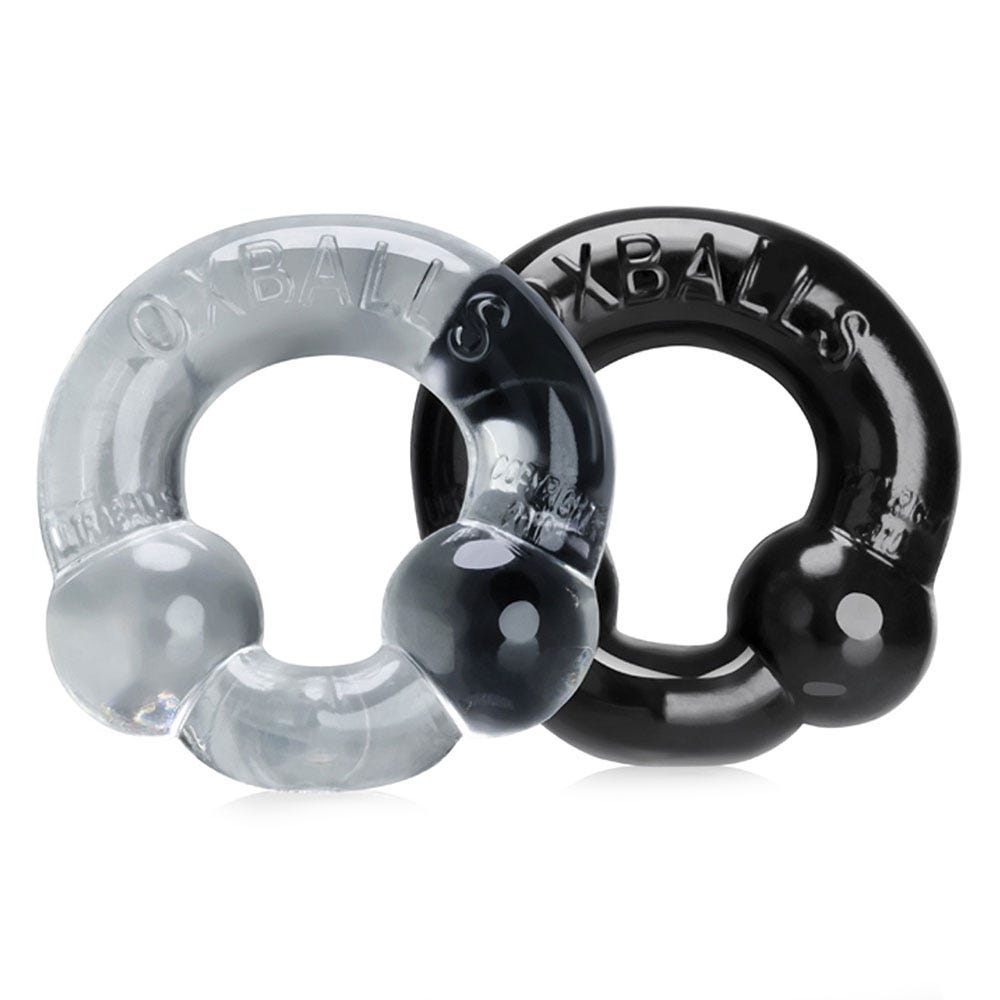 Oxballs Ultraballs 2- Piece Cockring Set Black & Clear