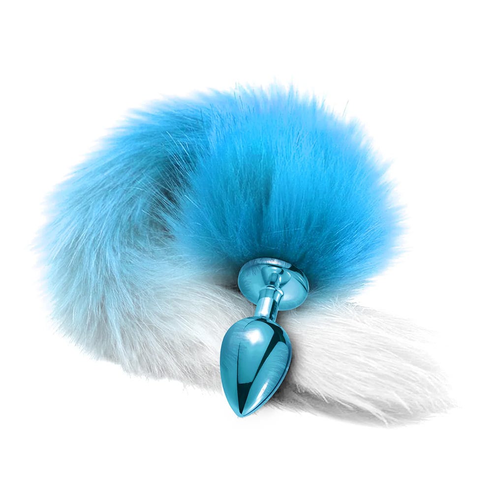 Nixie Metal Butt Plug With Tail - Blue