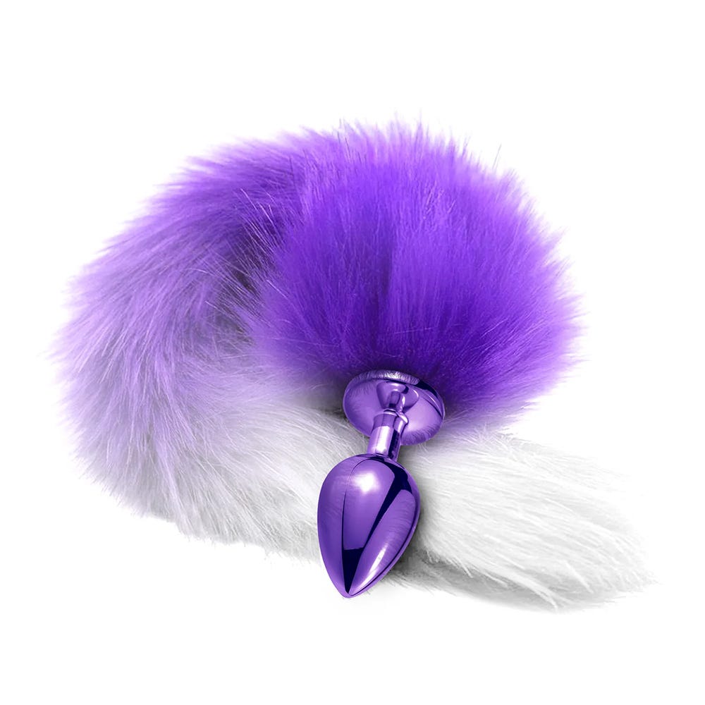 Nixie Metal Butt Plug With Tail - Purple