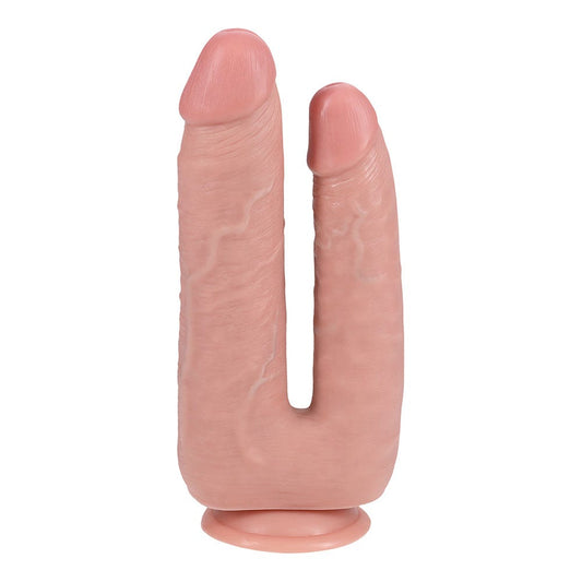 RealRock Double Trouble 7/8 Inch Dildo with Suction Cup - Vanilla