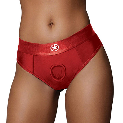 Ouch! Vibrating Strap-On Thong with Removable Rear Straps & Rechargeable Bullet