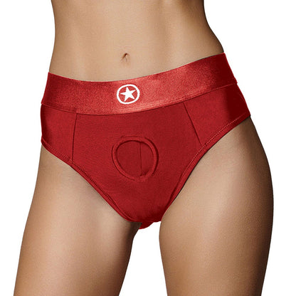 Ouch! Vibrating Strap-On Thong with Removable Rear Straps & Rechargeable Bullet