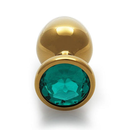 Ouch Green Gem Metal Gold Plug Large