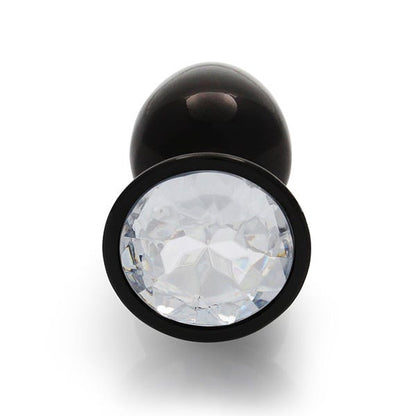 Ouch Clear Gem Metal Black Plug Small