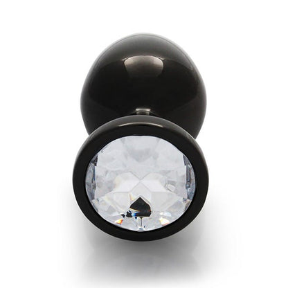 Ouch Clear Gem Metal Black Plug Medium