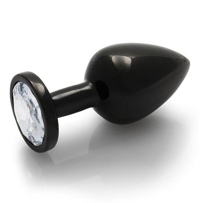 Ouch Clear Gem Metal Black Plug Medium
