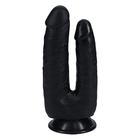 RealRock Double Trouble 5/6 Inch Dildo with Suction Cup - Black