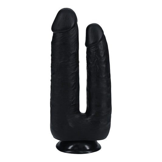 RealRock Double Trouble 7/8 Inch Dildo with Suction Cup - Black