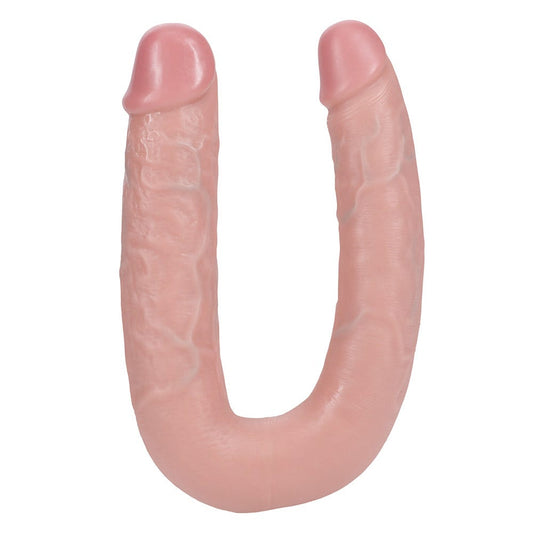 RealRock 9 Inch U Shape Realistic Double Dildo - Vanilla