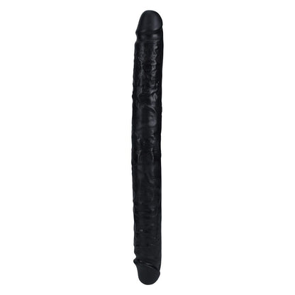 RealRock 14 Inch Straight Slim Realistic Double Dildo - Black
