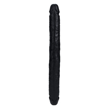 RealRock 14 Inch Straight Slim Realistic Double Dildo - Black
