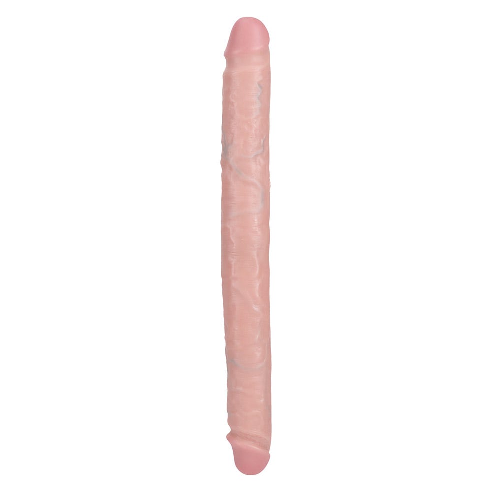 RealRock 14 Inch Straight Slim Realistic Double Dildo - Vanilla