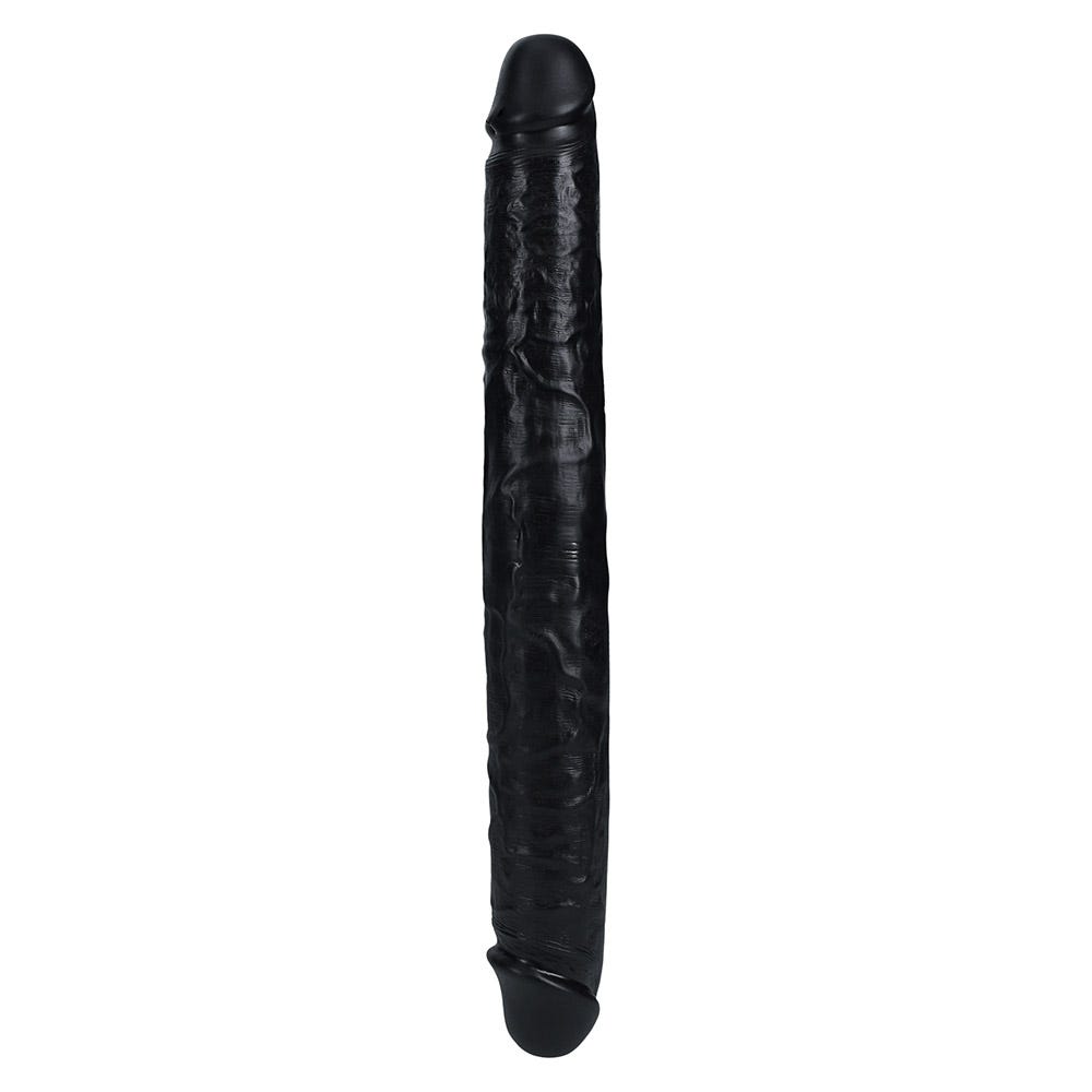 RealRock 14 Inch Straight Thick Realistic Double Dildo - Black