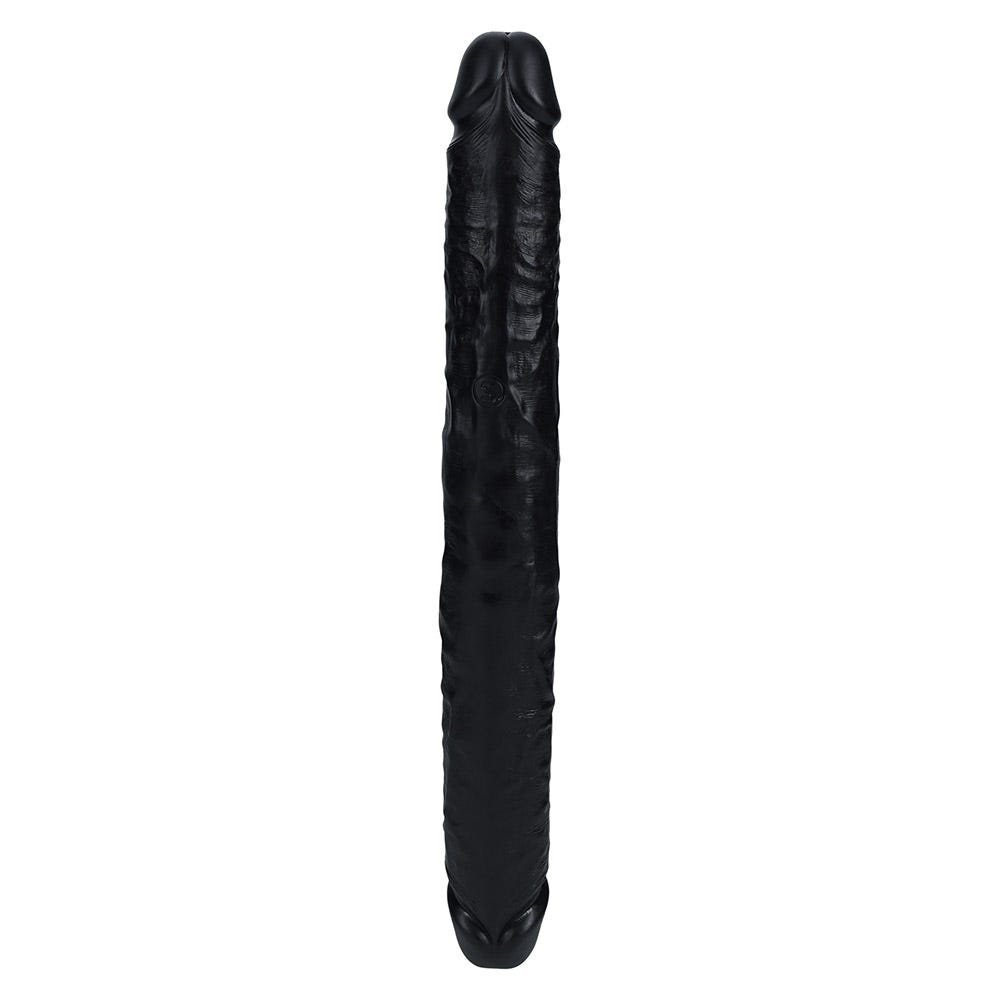 RealRock 14 Inch Straight Thick Realistic Double Dildo - Black