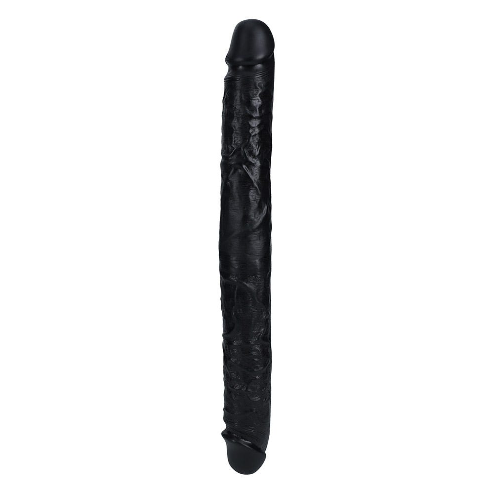 RealRock 16 Inch Straight Thick Realistic Double Dildo - Black