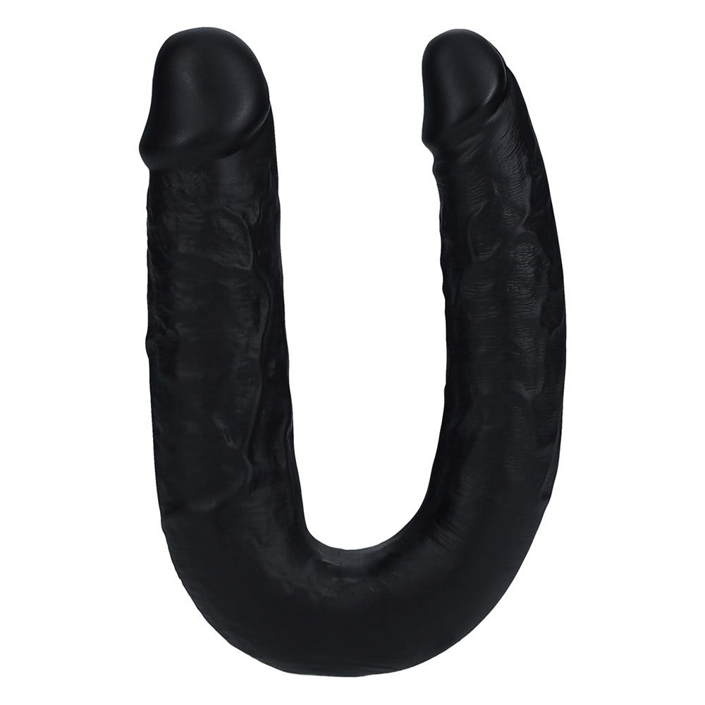 RealRock 7 Inch U Shape Realistic Double Dildo - Black