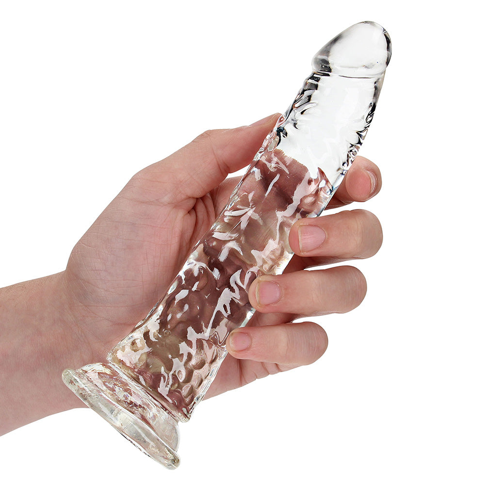 RealRock 7 Inch Crystal Clear Realistic Dildo with Balls & Suction Cup Base