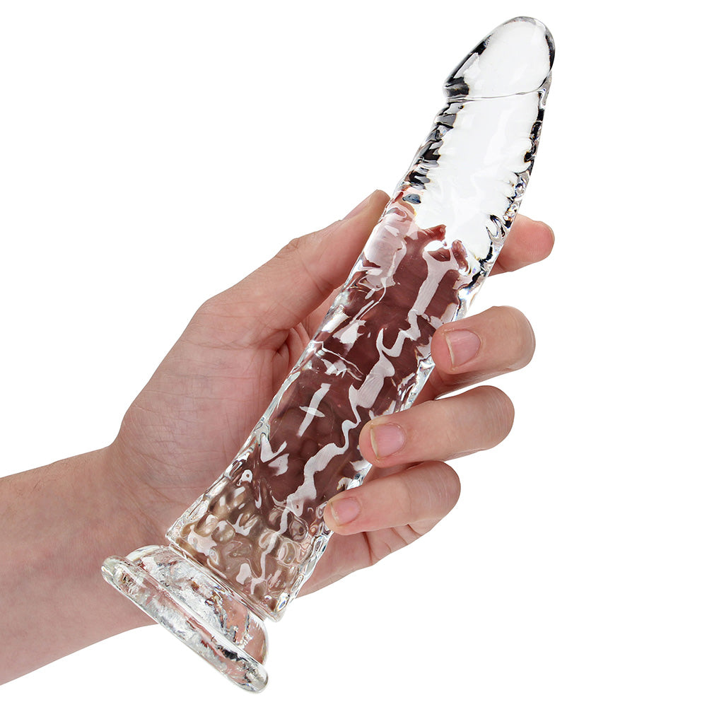 RealRock 8 Inch Crystal Clear Realistic Dildo with Suction Cup Base