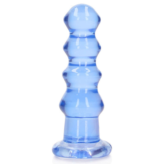 Realrock 5.5 inch Crystal Clear Ribbed Butt Plug