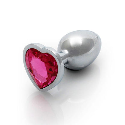 Ouch - Pink Heart Gem Metal Plug Small
