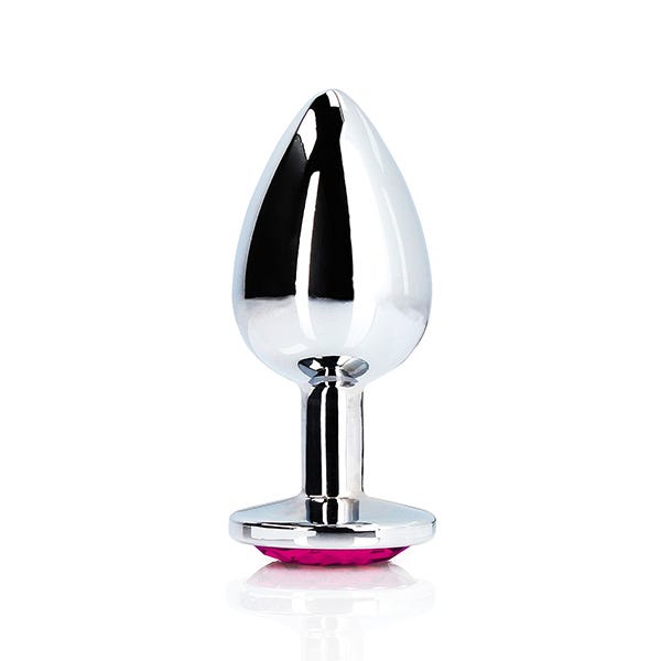Ouch - Pink Heart Gem Metal Plug Small