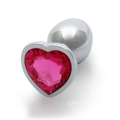 Ouch - Pink Heart Gem Metal Plug Small