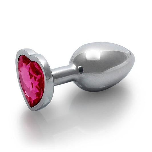 Ouch - Pink Heart Gem Metal Plug Small