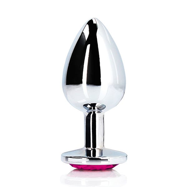 Ouch Pink Heart Gem Metal Plug Large