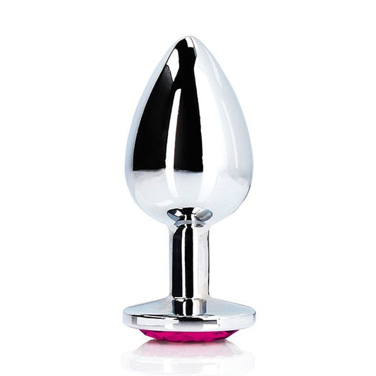 Ouch Pink Heart Gem Metal Plug Large