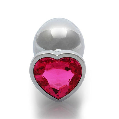 Ouch Pink Heart Gem Metal Plug Large