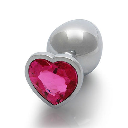 Ouch Pink Heart Gem Metal Plug Large