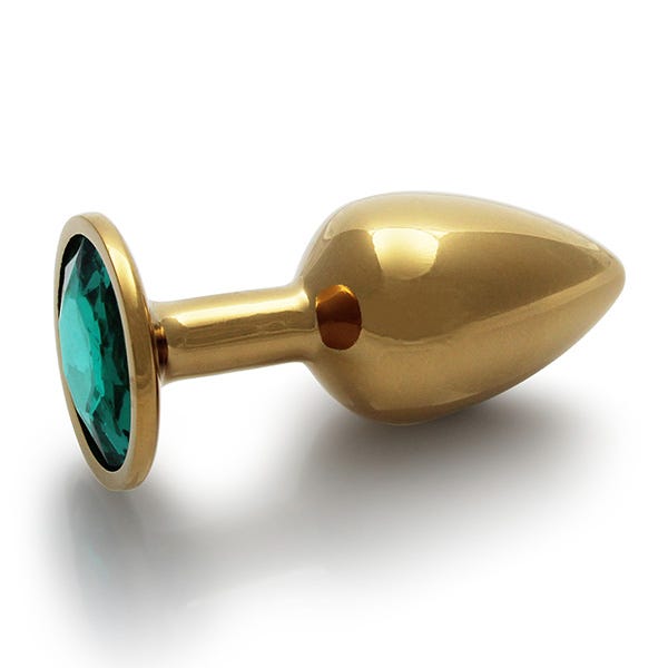 Ouch Green Gem Metal Gold Plug Small